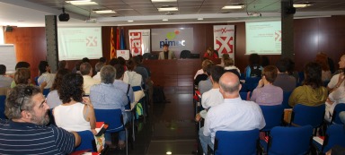 Moment de la benvinguda a la jornada organitzada per Fundació puntCAT amb el suport del Departament d'Agricultura de la Generalitat de Catalunya
